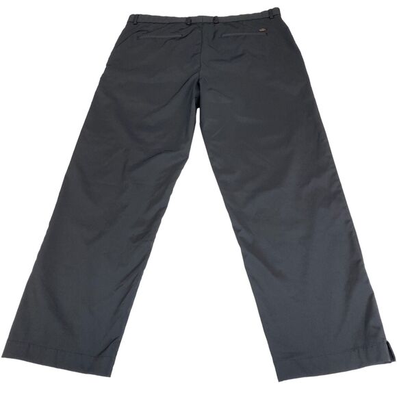 Greg Norman Dress Pants Mens 38 Black Solid Classic Fit Flat Front Straight Leg - Picture 14 of 15